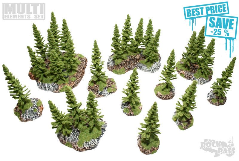 bestseller LARGE CONIFER FOREST SET professional 25 trees scenery 