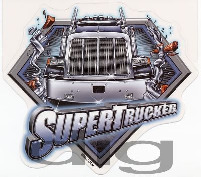 Super Trucker Big Rig Tractor Trailer Sticker Decal