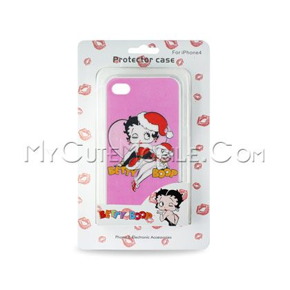 apple iphone 4 case _dash_ 3d santa betty boop faceplate cover (at_and 