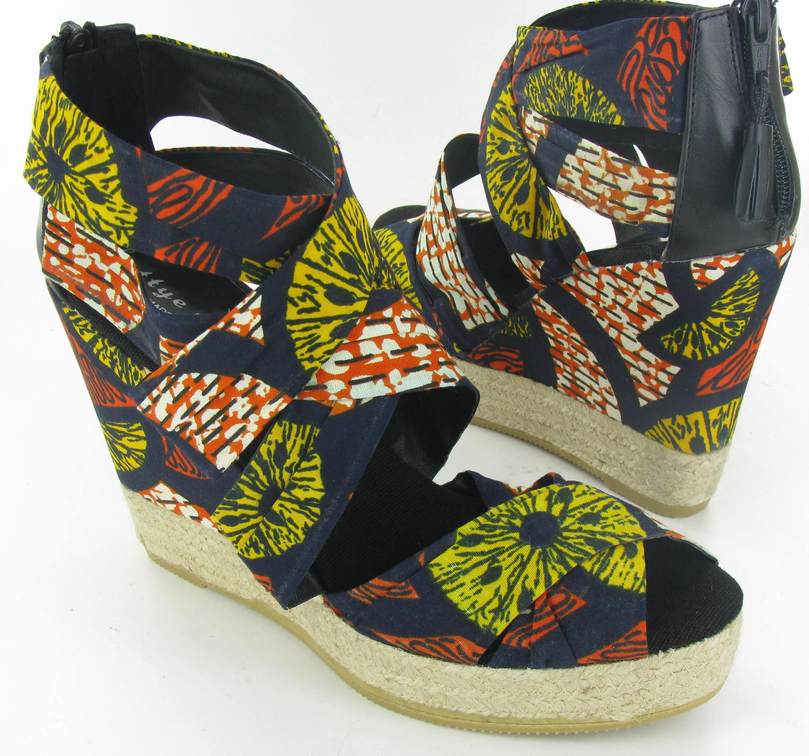 Bettye Muller Caprice Wedge Sandal Multi Womens Size 9 5 M New $185 