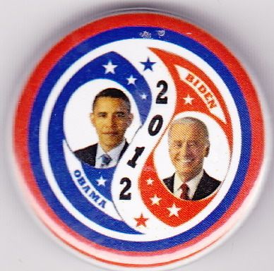 OBAMA BIDEN YING YANG PATRIOTIC SWIRL POLITICAL BUTTON CAMPAIGN PIN 