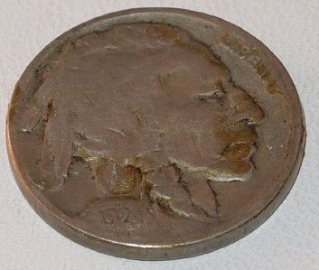 1924 Indian Head Bisson Buffalo Nickel Five Cent Coin