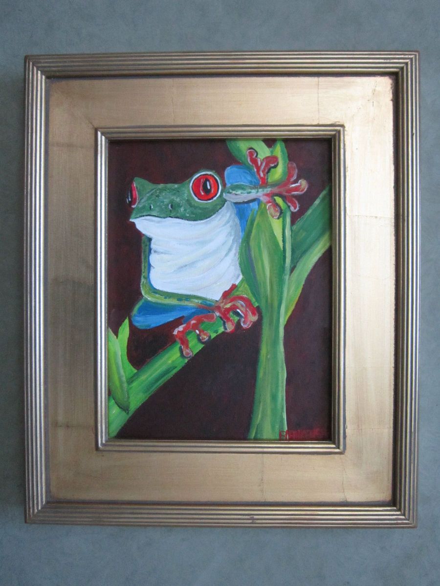 BLANKENSHIP PAINTING CALIFORNIA FROG AMPHIBIAN WILDLIFE COLORFUL 