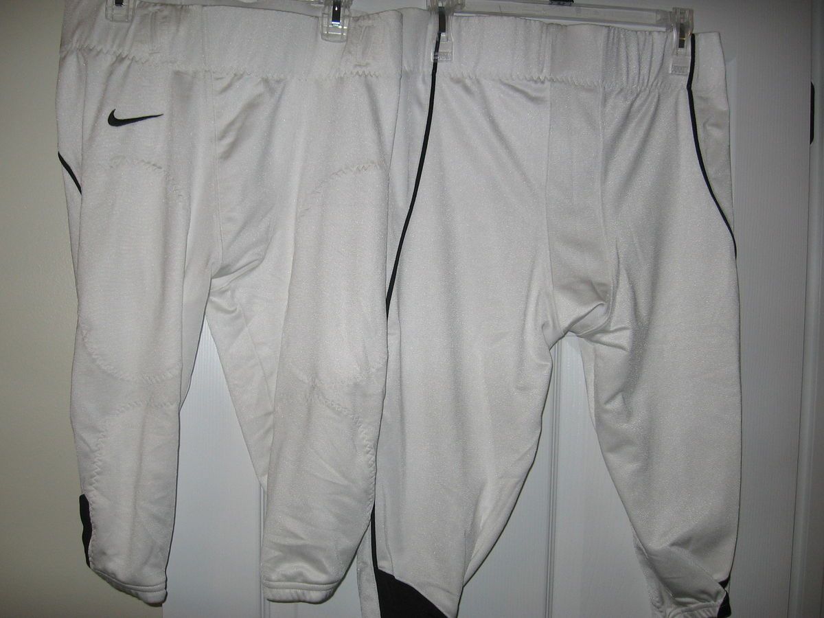   Game Pad Ready White w Black Football Pants Sizes SM to 3XL New