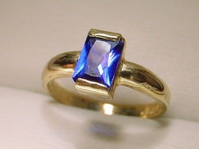   Sapphire Birthstone 10KT Solid Gold My First Baby Bling Ring