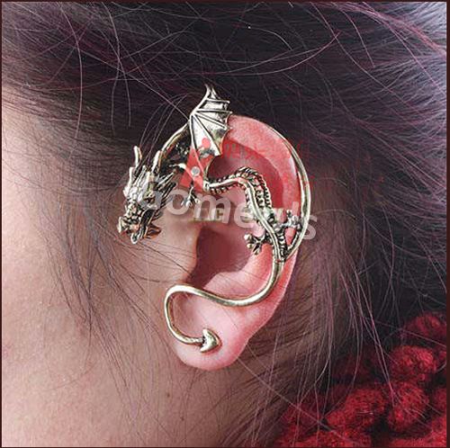   Punk Temptation Dragon Style Bite Ear Cuff Wrap Clip Earring