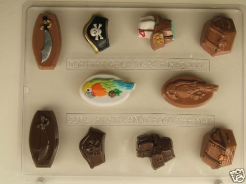 Assorted Bite Size Pirate Pieces Candy Mold