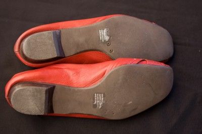 Biviel Red Leather Ballet Flat Anthropologie 40 US 9 5