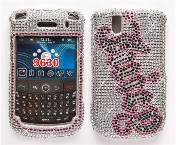 Blackberry Bold 9650 9630 Case Rhinestone Bling Cover Silver Pink Hard 