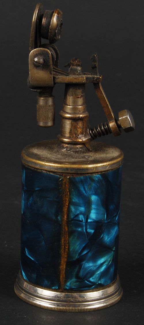 vintage aqua blue cigarette cigar table lighter