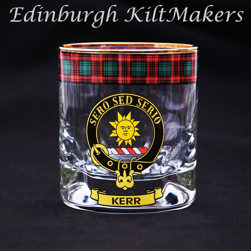 Irvine Clan Crested Whisky Glass Tartan Whisky Glasses