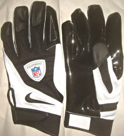 MENS L Black/ White New Nike NFL Player Issue Football Gloves 