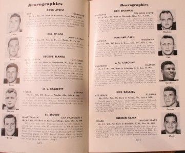 1956 Chicago Bears Media Guide Yearbook Blanda Atkins
