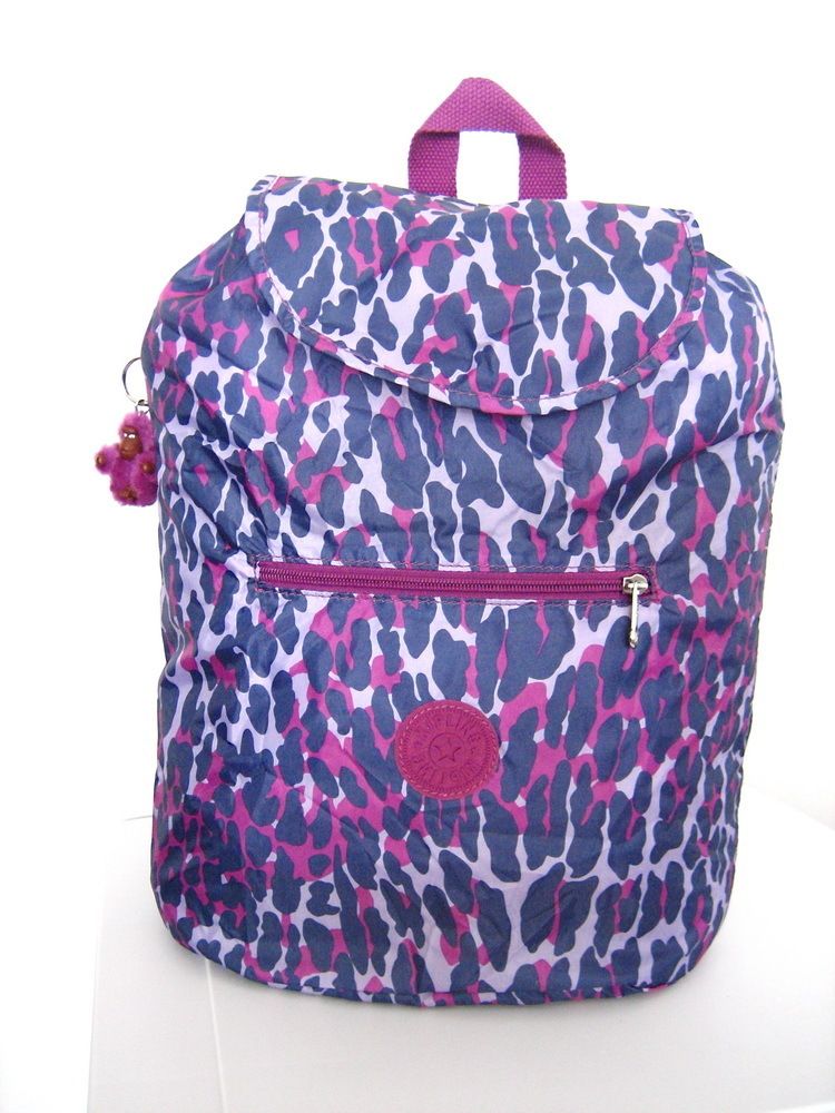 NWT Kipling Foldable Backpack Blaise Print Purple