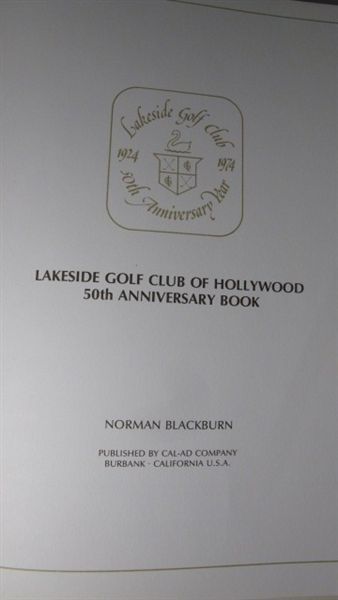 1974 Lakeside Golf Club 50th Anniver Signed by Blackburn Authors Copy 