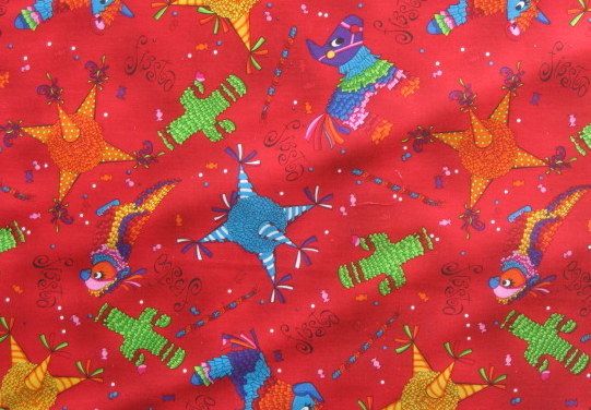 Robert Kaufman Fiesta Pinata Red Cactus Mexico Quilt 100 Cotton Fabric 