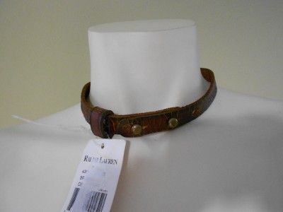 POLO RALPH LAUREN NWT Bracelet Choker Necklace Brown Leather 