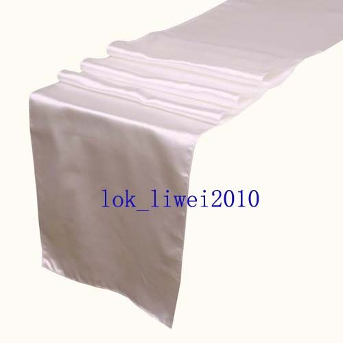 5pcs New White Satin Table Runners 12 x 108 Wedding