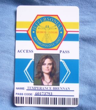 Bones Anthropology Temperance Brennan Hospital ID Card