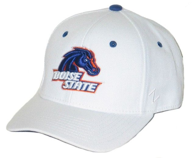 Boise State Broncos BSU White Fitted Hat Cap Size 7 1 2 New