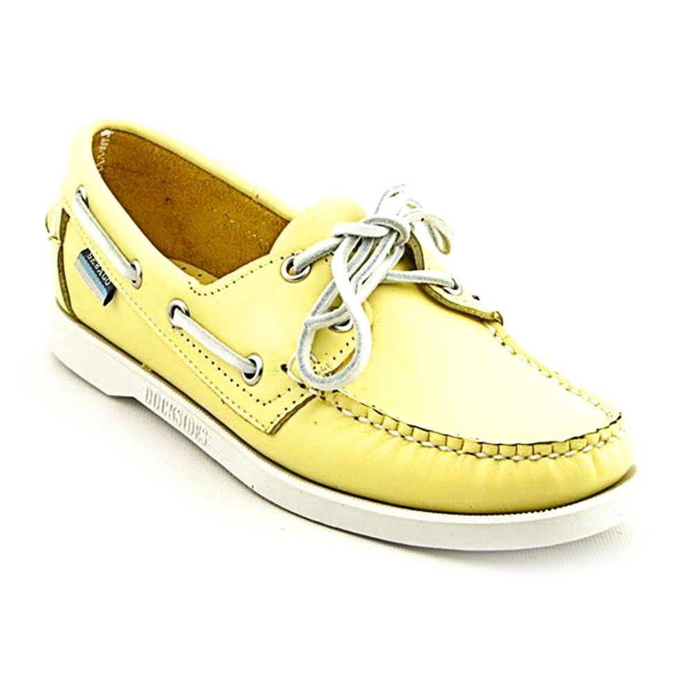   Docksides Womens Size 9 Yellow Yellow Boat Wide Leather Boat Shoes