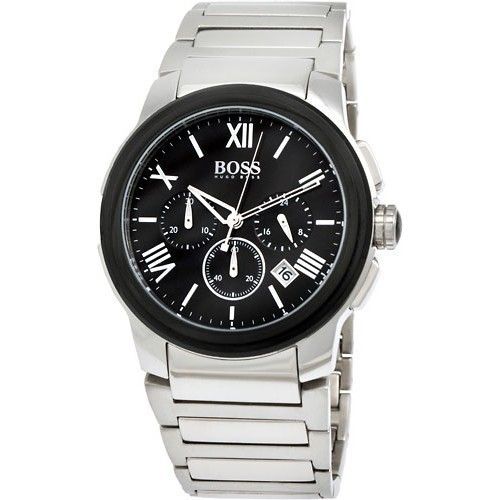 Hugo Boss Black Stainless Chronograph Mens Watch 1512488 with Gift 