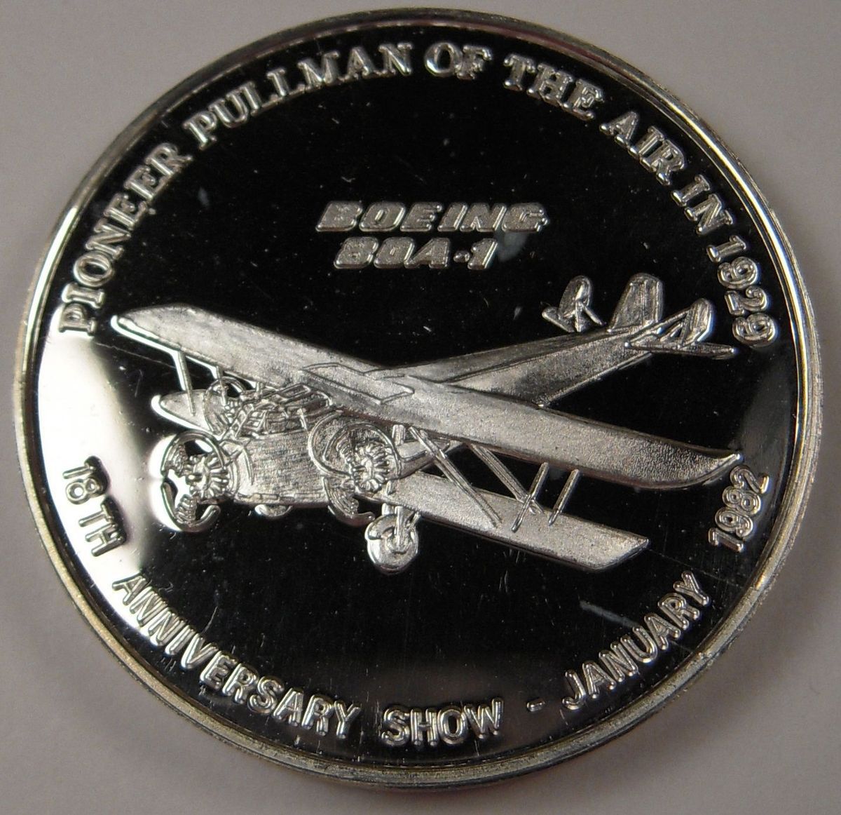 Boeing Employees Coin Club 80A 1 Engine Biplane 1 5 Troy Oz 999 Silver 