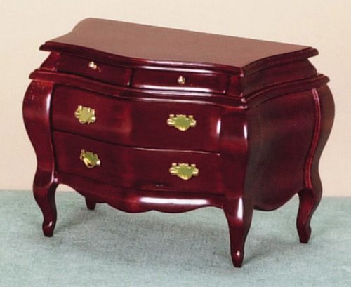 Dollhouse Miniature Bombe Chest Mahogany Furniture New