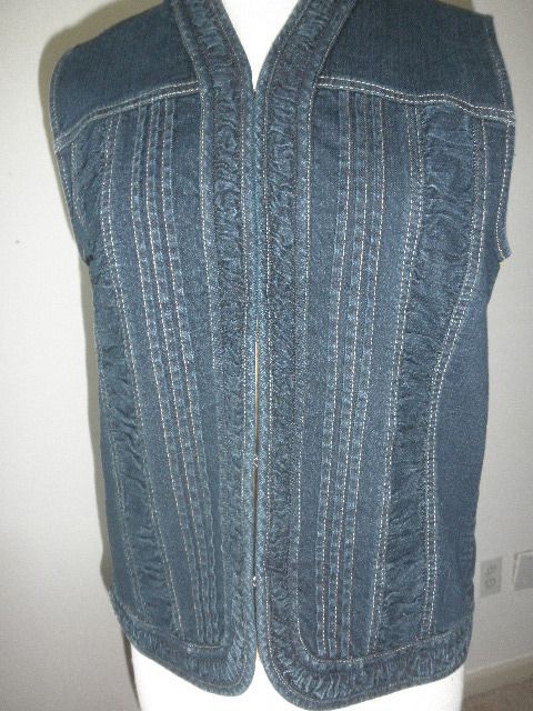 CHICOS PLATINUM BLUE JEAN VEST CHICOS SIZE 1 NWOT