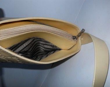 Bonia Handbag Pale Yellow Purse Embossed  B  Logo 6 5 H x 8 5 L 