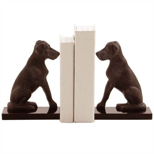  Chimney Gray Contemporary Labrador Bookends 2