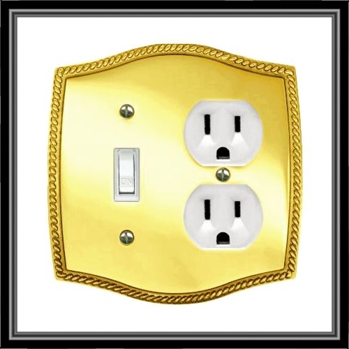 Brainerd Wall Plate 1 Switch Duplex Solid Brass 64063