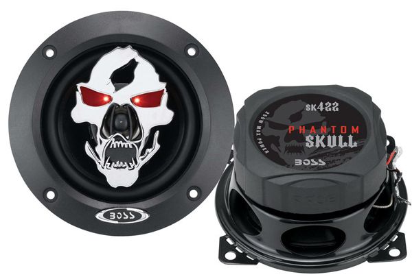 New Boss SK422 4 250W 2 Way Phantom Skull Car Audio Speakers Pair 