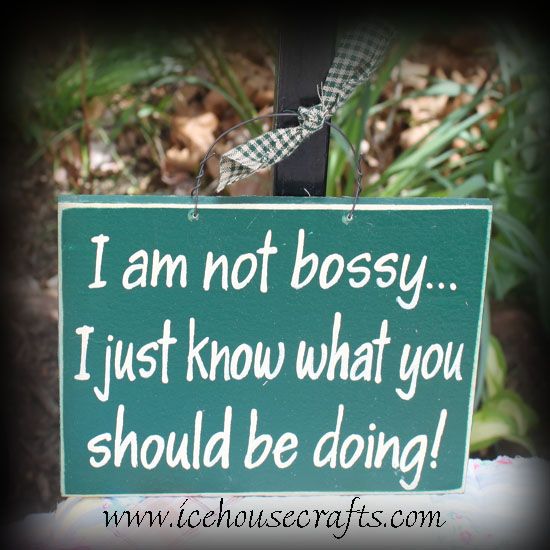 bossy i just know what you should be doing sign