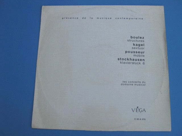 BOULEZ KAGEL POUSSEUR STOCKHAUSEN vega RARE