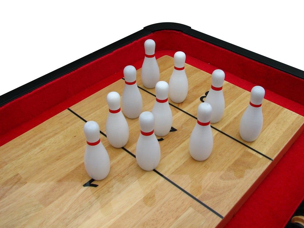 set of solid hardwood bowling pins