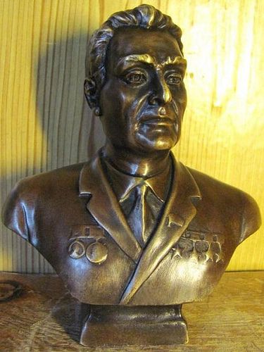 Russian Metalware Leonid Illych Brezhnev Unique Bronze Bust