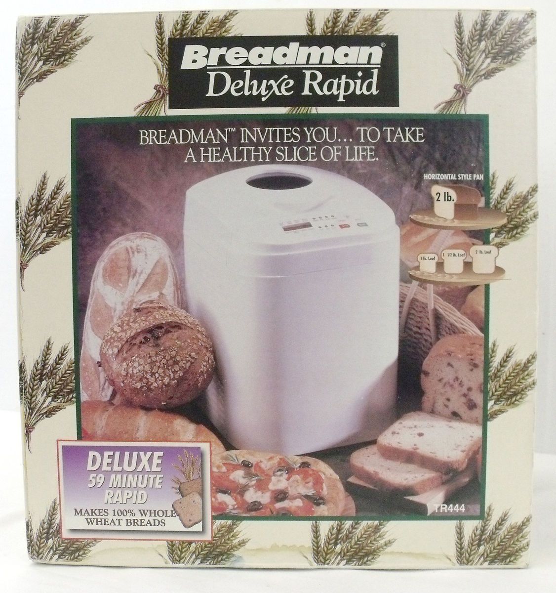 Breadman Bread Maker Machine Rapid Deluxe Automatic TR444 Three Loaf 