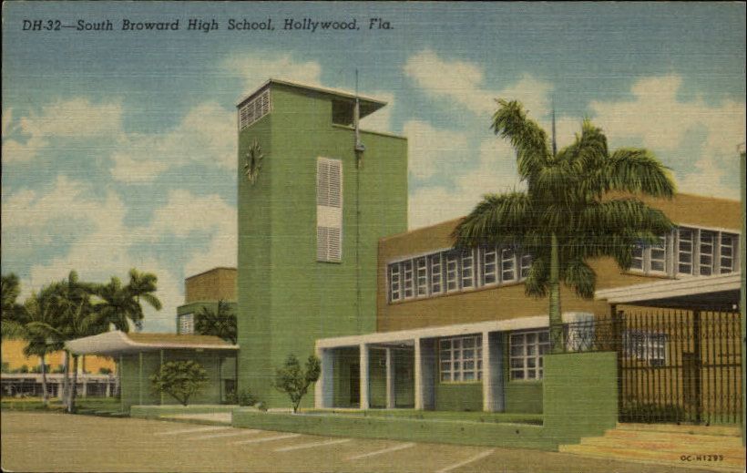 Hollywood FL South Broward High School Postcard