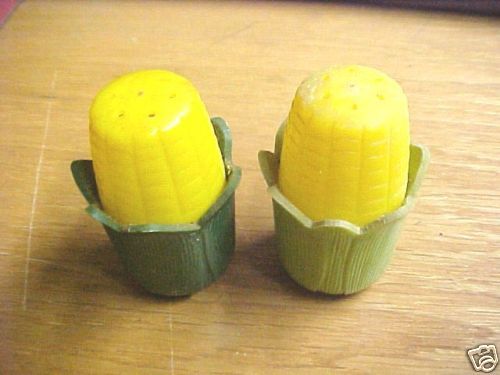 Old Sweet Corn Sweetcorn Vintage Salt Pepper Shakers