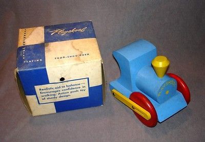 PLAYSKOOL   Choo Choo Push   Wooden Train Engine #180 Vintage Toy