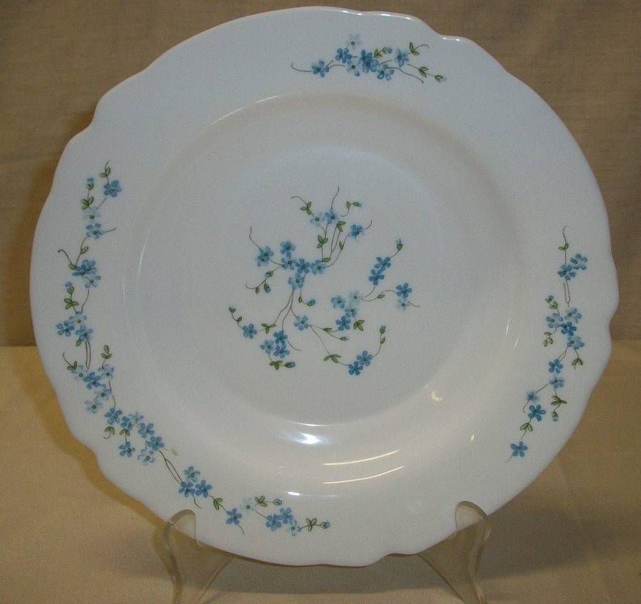 Arcopal France Veronica White w/ Blue Flowers 11 1/2 Pasta Serving 