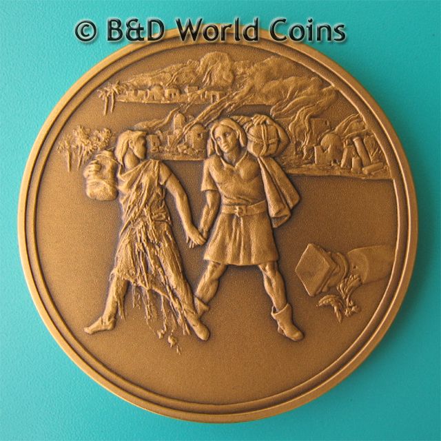 Old Testament Lots Choice 45mm Bronze Medal Franklin