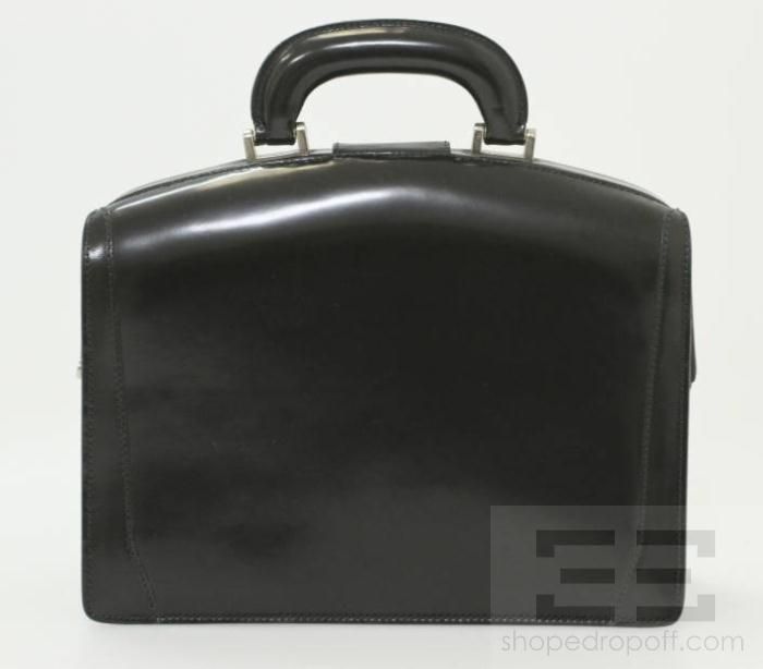 Pratesi Firenze Black Brushed Leather Miss Brunelleschi Handbag