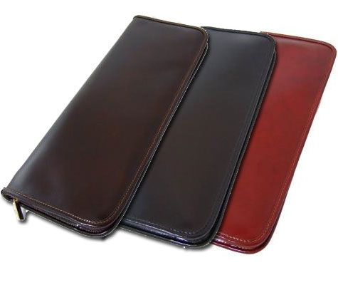 Pratesi Calf Leather Travel Hanging Tie Case Black Brown Dark Brown 