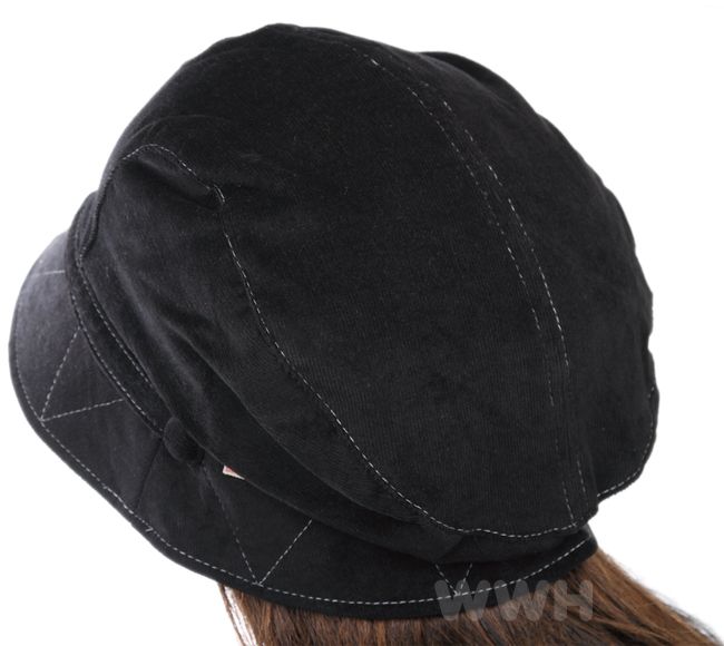 Chic Fashion Lady Bucket Hat Newsboy Cap Black BK3099D