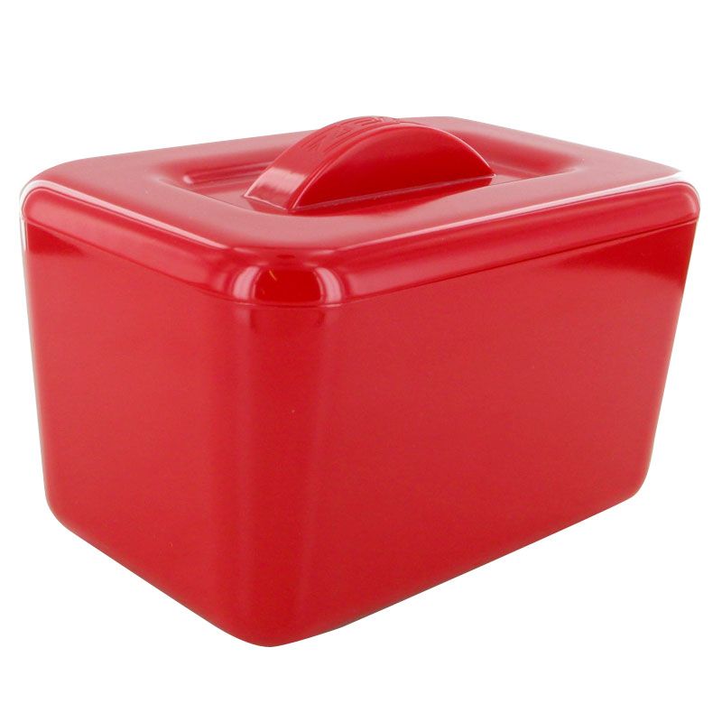   MELAMINE MARGARINE SPREAD BUTTER KEEP COOL DISH FRIDGE CONTAINER RED