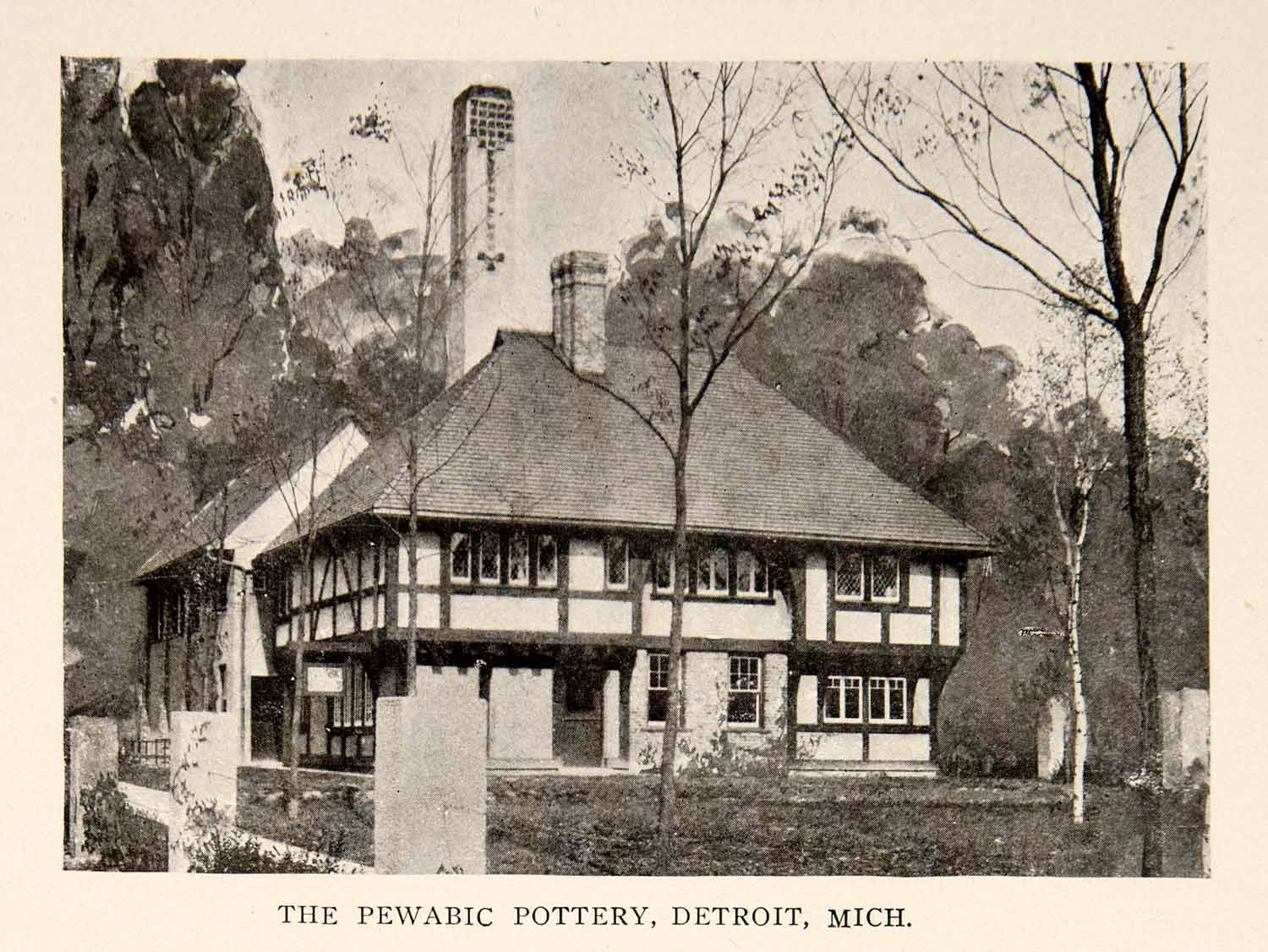   Pewabic Pottery Detroit Building Design Chimney Studio Kiln Perry