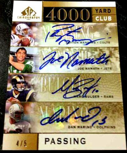   Peyton Manning Danmarino Joe Namath Marc Bulger 4 5 4000 Yard