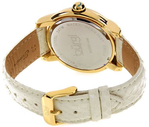 Burgi BUR014W Diamond Swiss Date White Strap Womans Watch